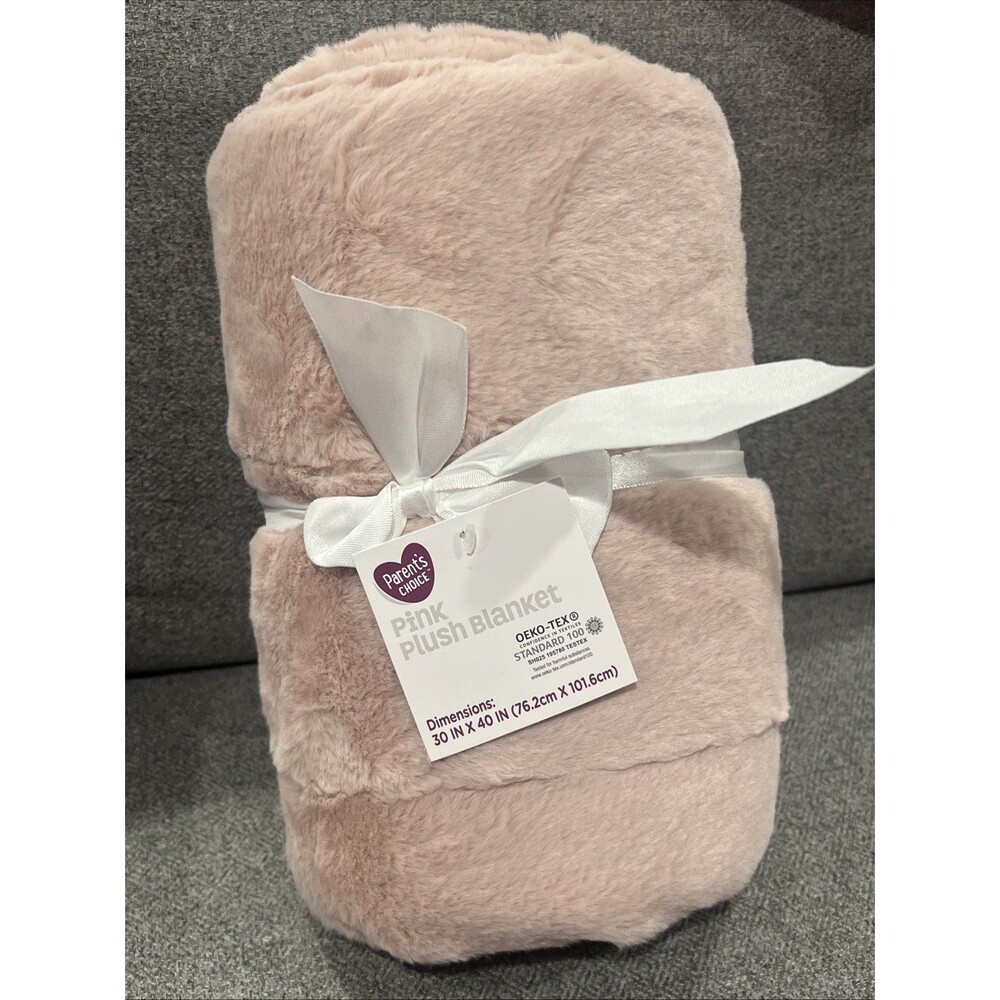 Parents Choice Pink Plush Baby Blanket White Sherpa Reverse Walmart